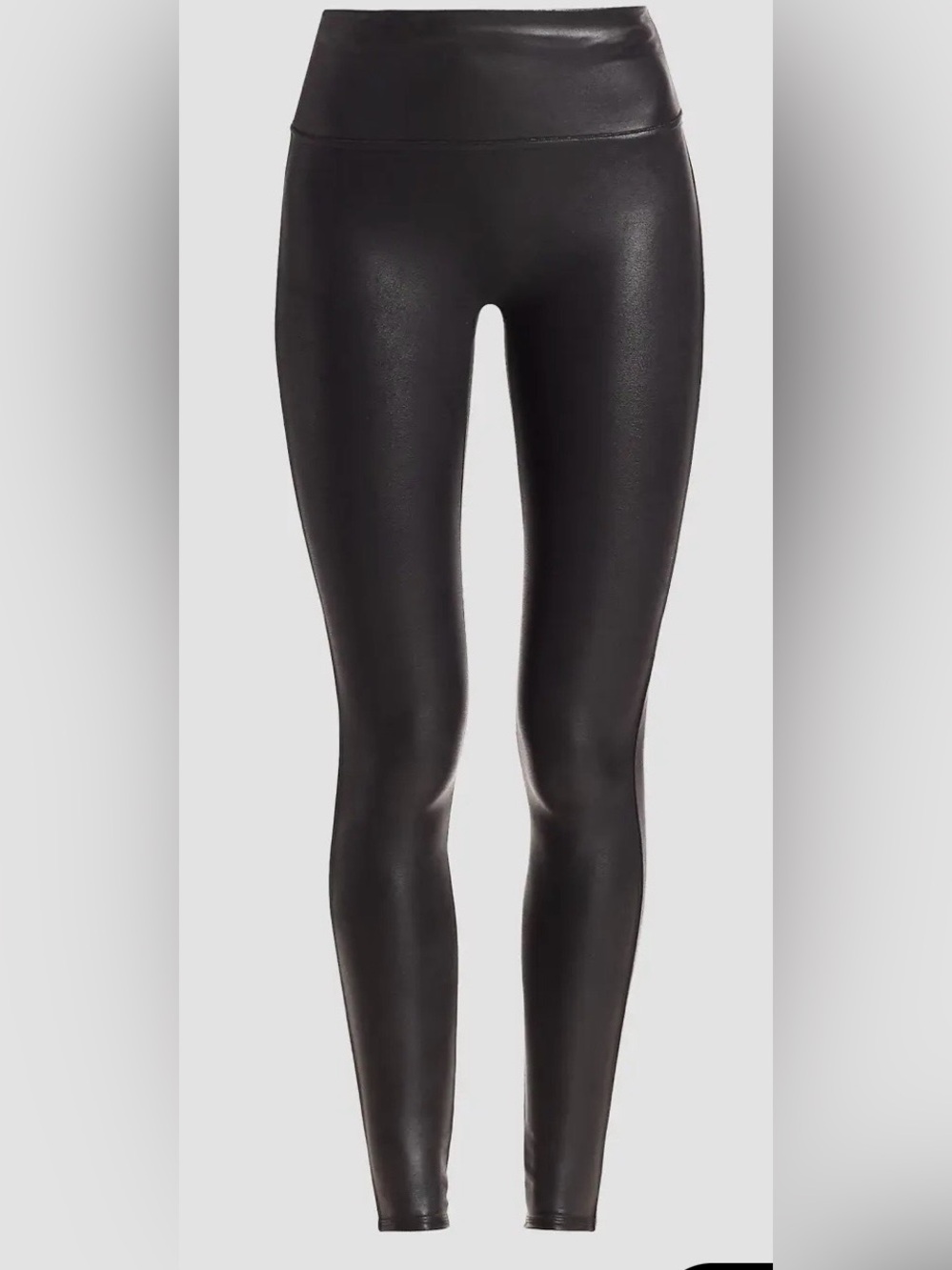 SPANX Black Faux-Leather Sculpting Leggings